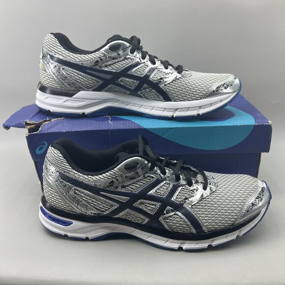 ASICS Gel-Excite 4 Running Shoes Mens Size 8 Black Gray Mesh Comfort Sneakers - Picture 1 of 9